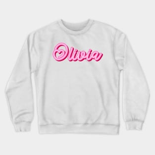 Olivia name pink heart Crewneck Sweatshirt